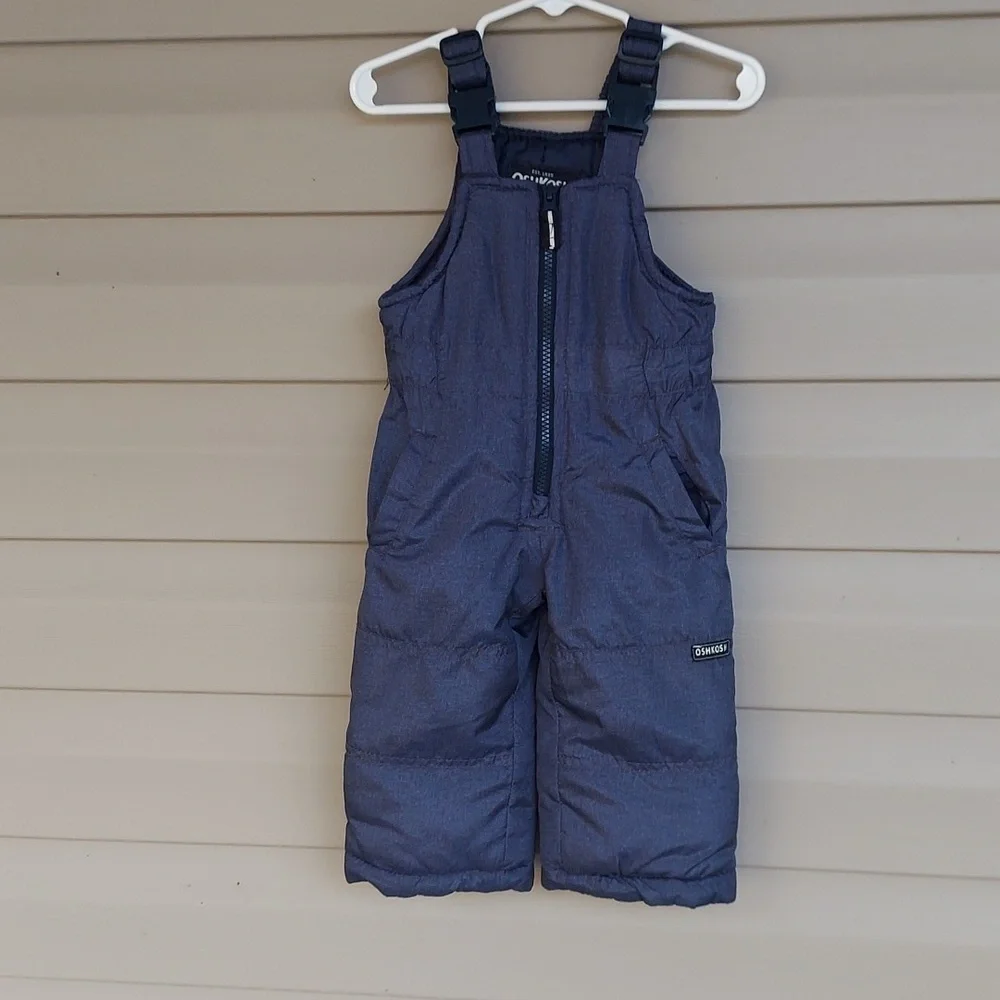 NWOT OshKosh B'gosh Orange and Blue Winter Snowsuit Coat and Bibs 12 Months